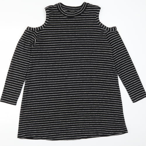 River Island Womens Black Striped  Jumper Dress  Size 12