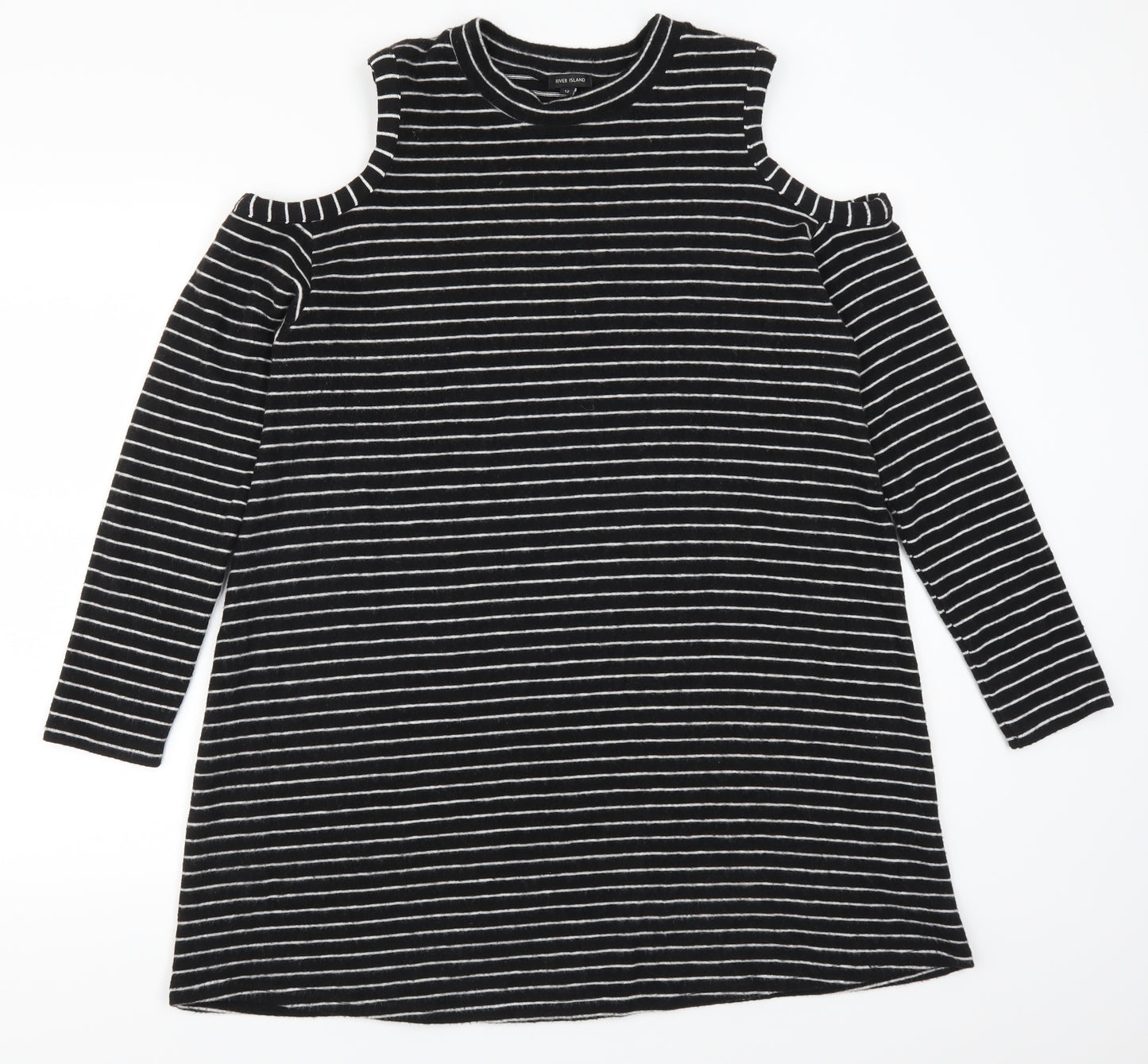 River Island Womens Black Striped  Jumper Dress  Size 12
