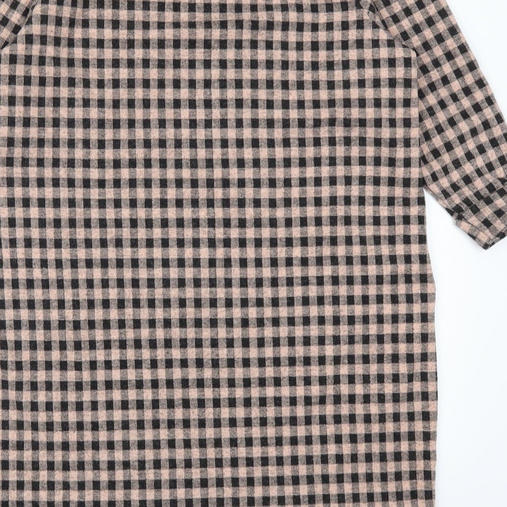 Marks and Spencer Womens Pink Check  T-Shirt Dress  Size 18