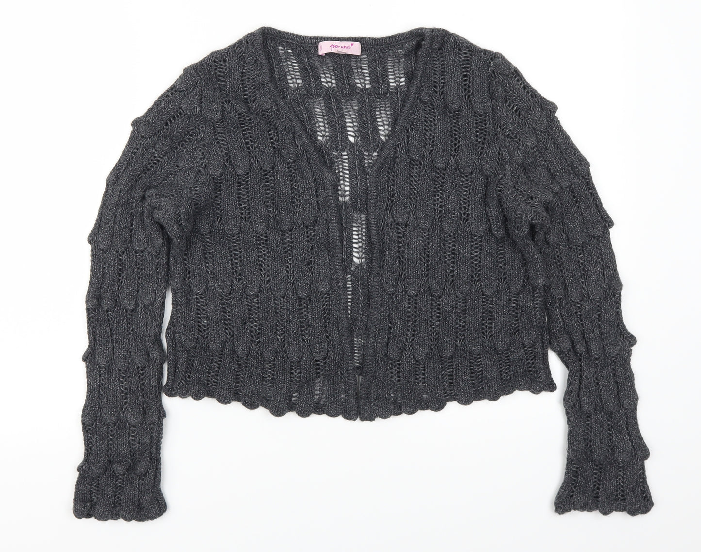 Per Una Womens Grey   Cardigan Jumper Size 12
