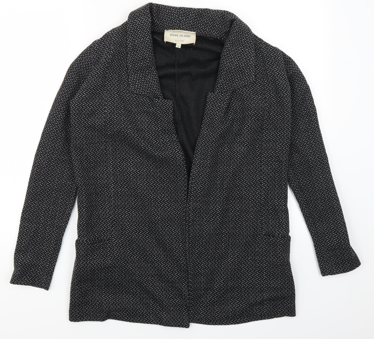 River Island Womens Grey Polka Dot  Jacket Coatigan Size 8