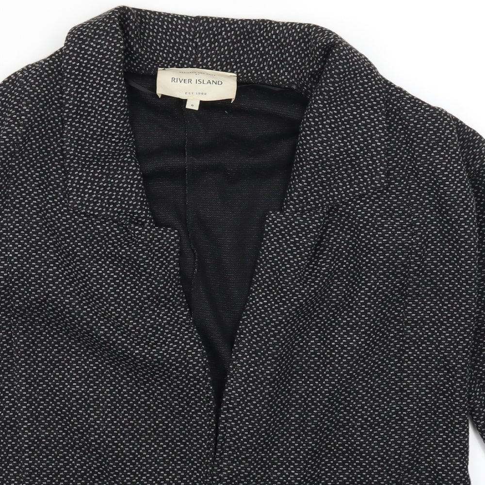 River Island Womens Grey Polka Dot  Jacket Coatigan Size 8