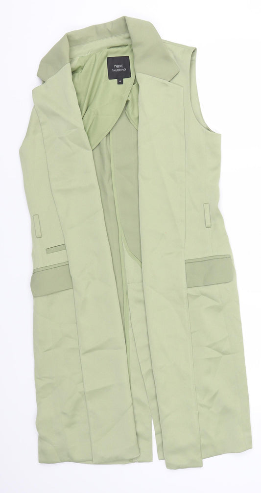 Front view of NEXT women’s green jacket, size UK 6