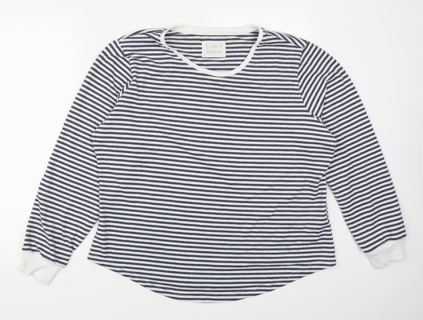 F&F Womens Blue Striped Rayon Top Pyjama Top Size 20