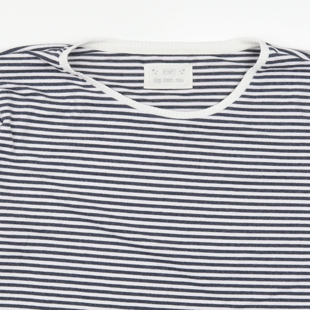 F&F Womens Blue Striped Rayon Top Pyjama Top Size 20