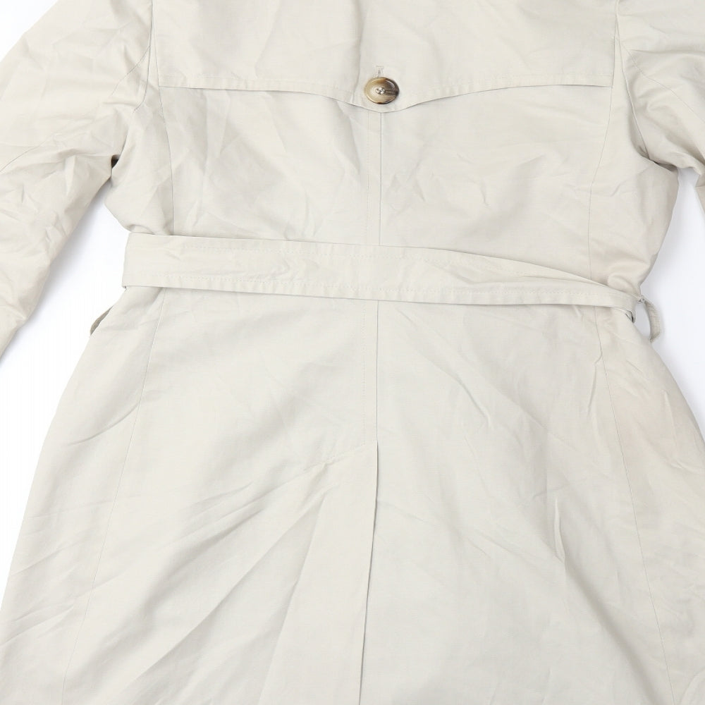MARVIN BROWNE Womens Beige   Trench Coat Coat Size 10