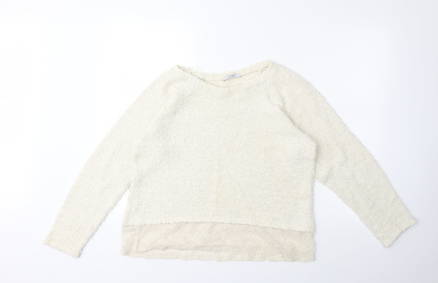 George Womens White  Knit Pullover Jumper Size 16