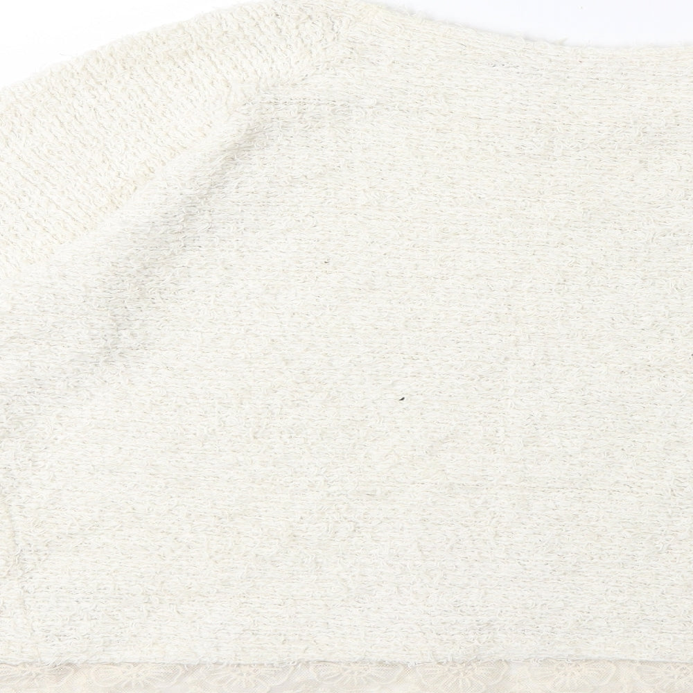 George Womens White  Knit Pullover Jumper Size 16