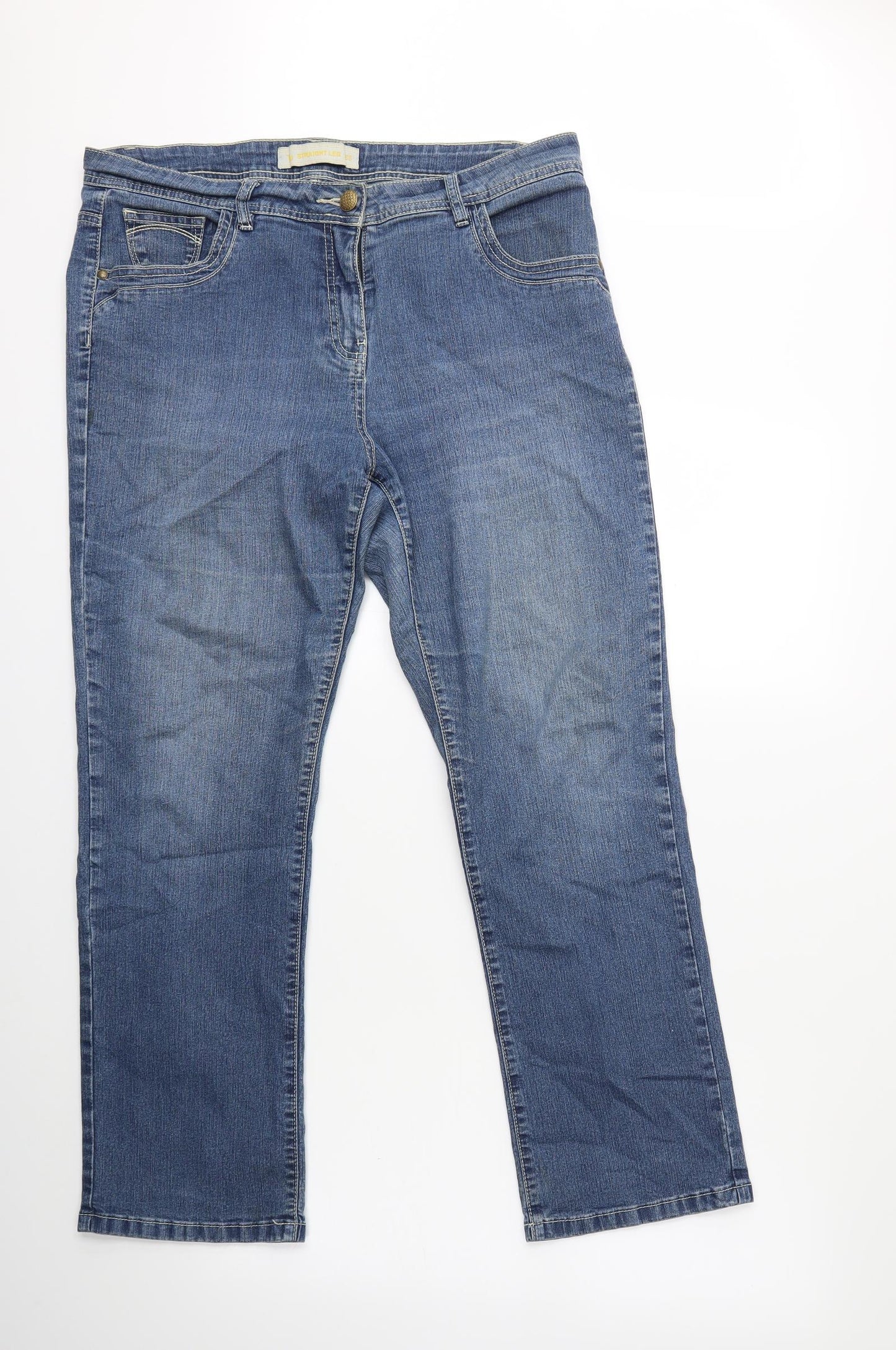 TU Womens Blue  Denim Straight Jeans Size 16 L27 in