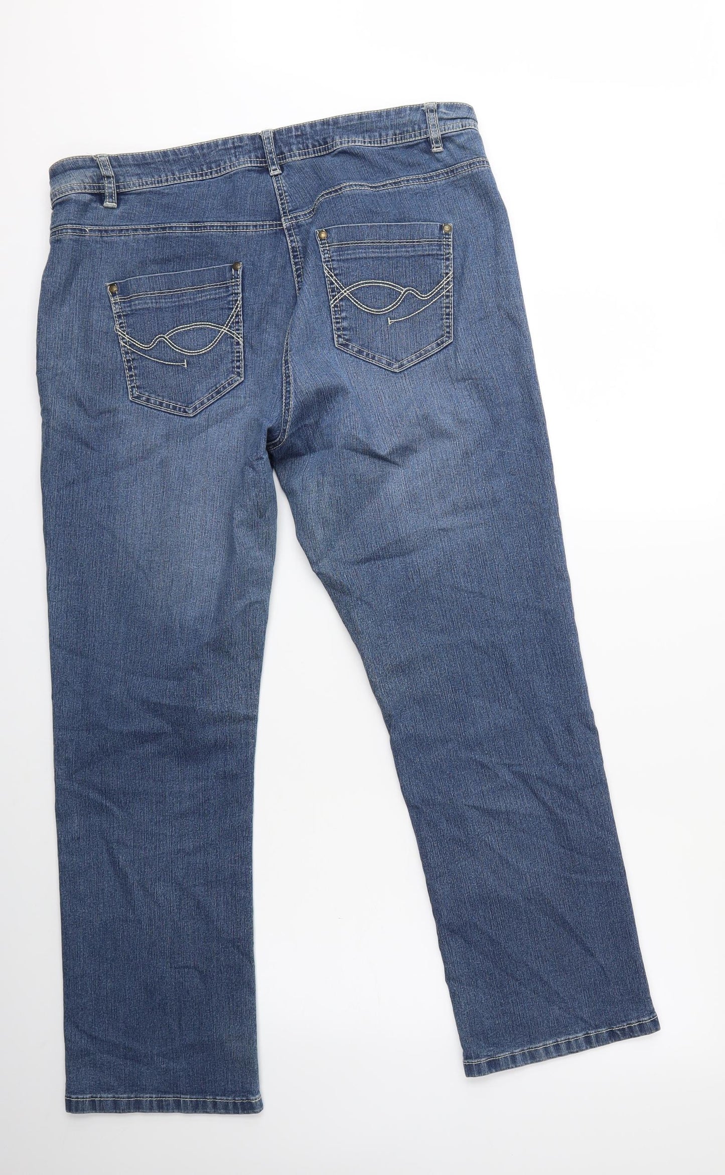 TU Womens Blue  Denim Straight Jeans Size 16 L27 in