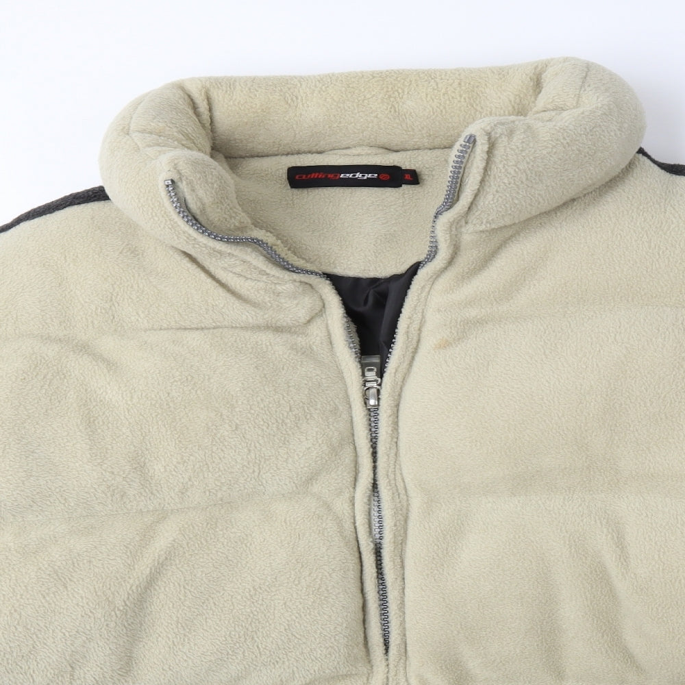 Cutting Edge Mens Beige   Puffer Jacket Coat Size XL