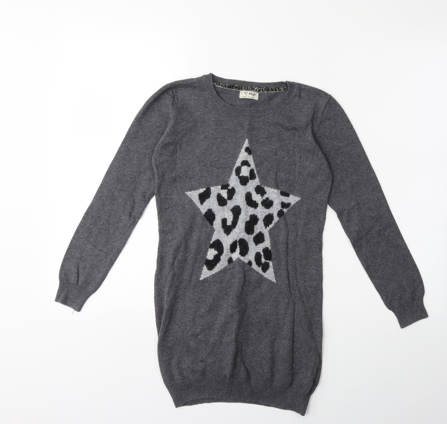NEXT Girls Grey  Knit Jumper Dress  Size 9-10 Years