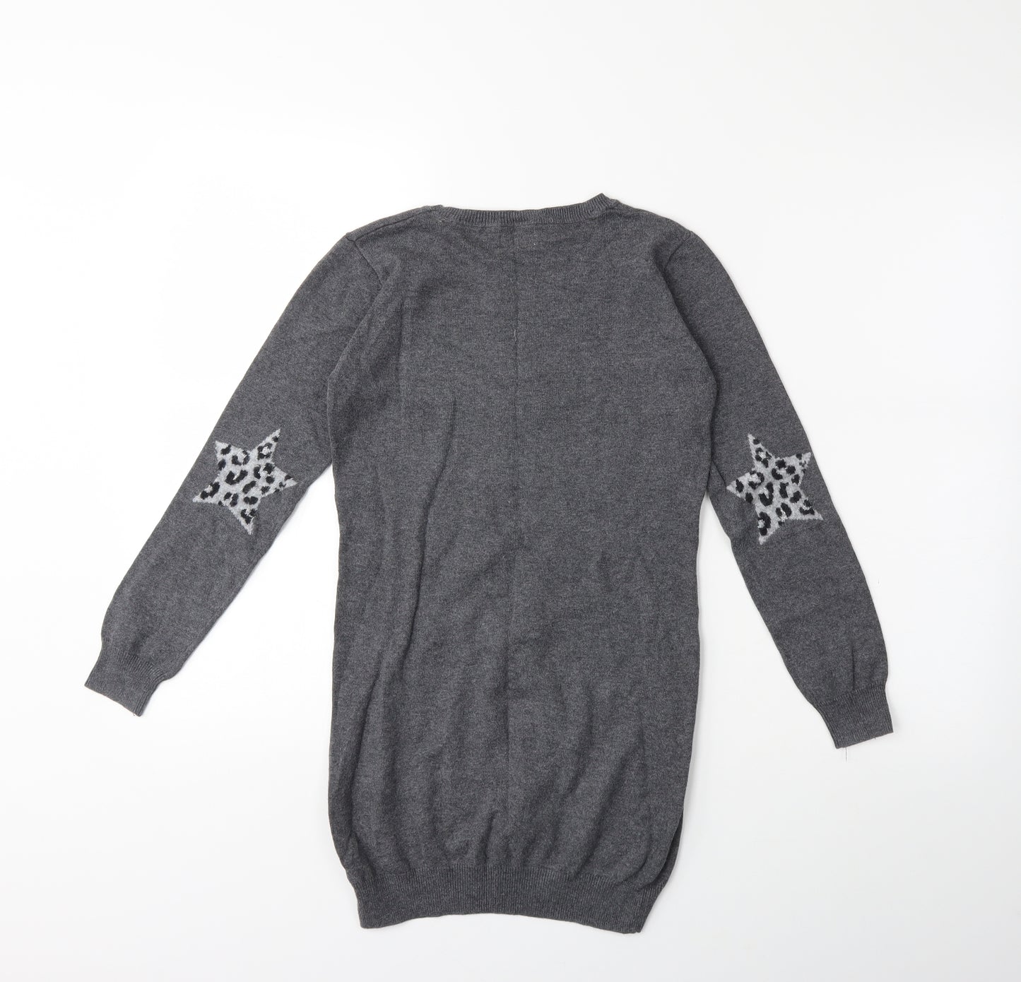NEXT Girls Grey  Knit Jumper Dress  Size 9-10 Years