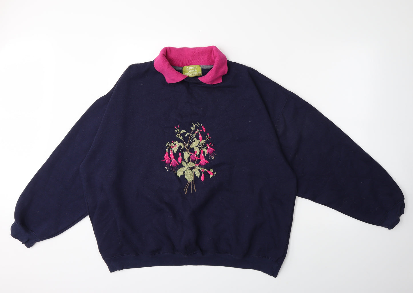 COUNTRY SCENE Womens Blue   Pullover Sweatshirt Size XL