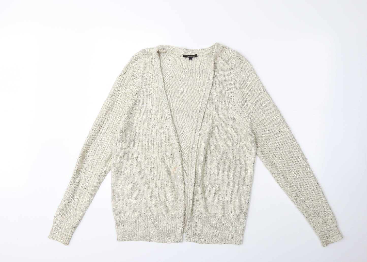 River Island Womens Gold  Knit Cardigan Jumper Size 10