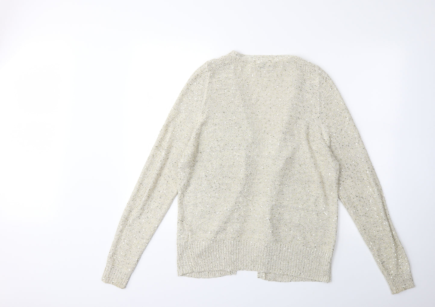 River Island Womens Gold  Knit Cardigan Jumper Size 10