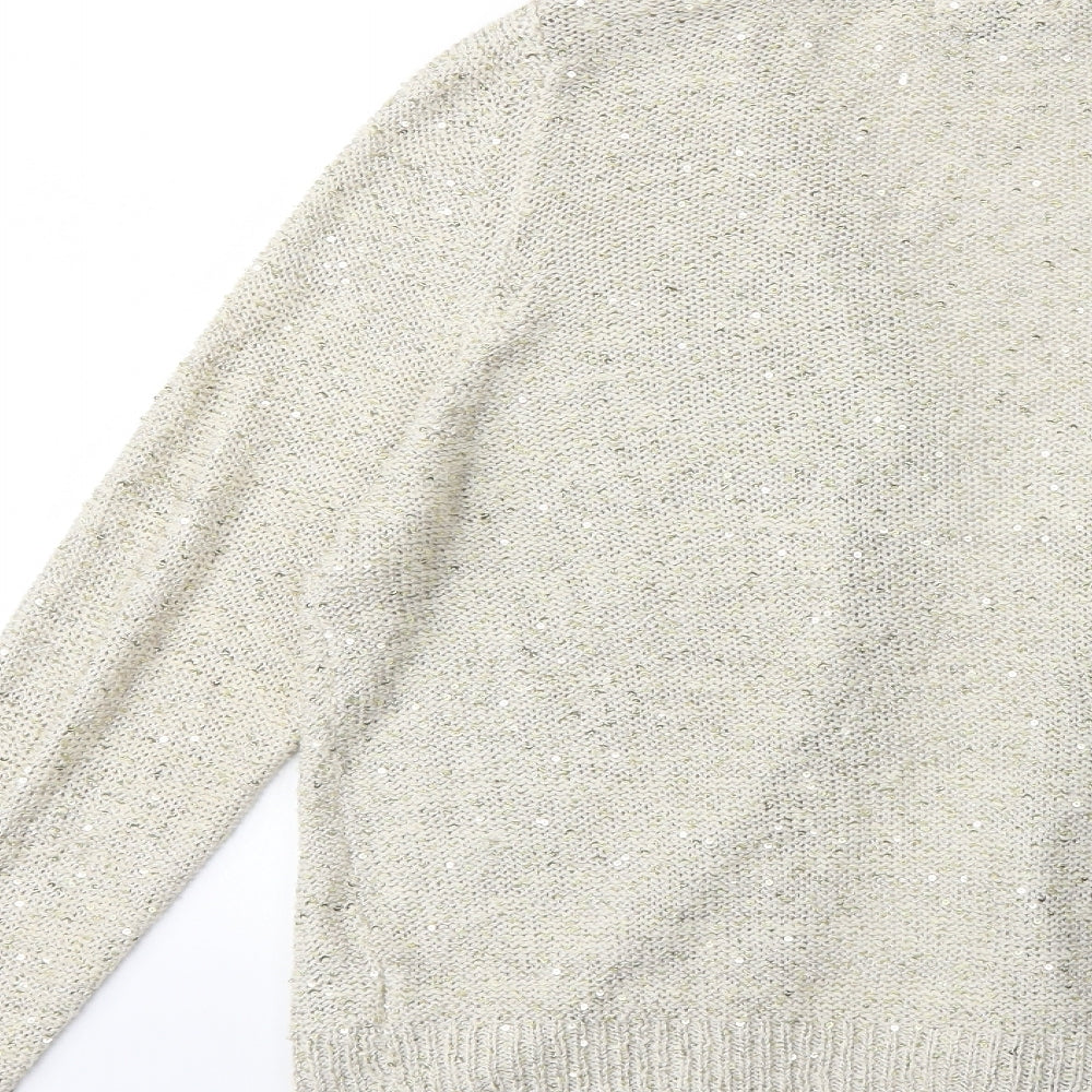 River Island Womens Gold  Knit Cardigan Jumper Size 10