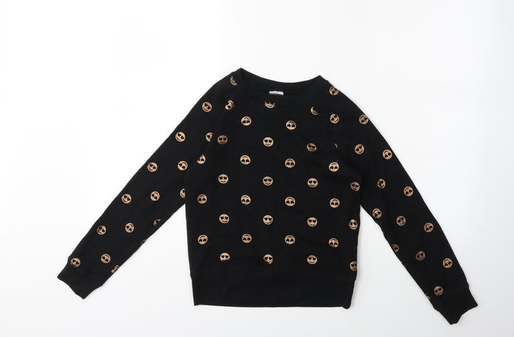 Athletic Girls Black Pullover Sweatshirt Size 7 Years