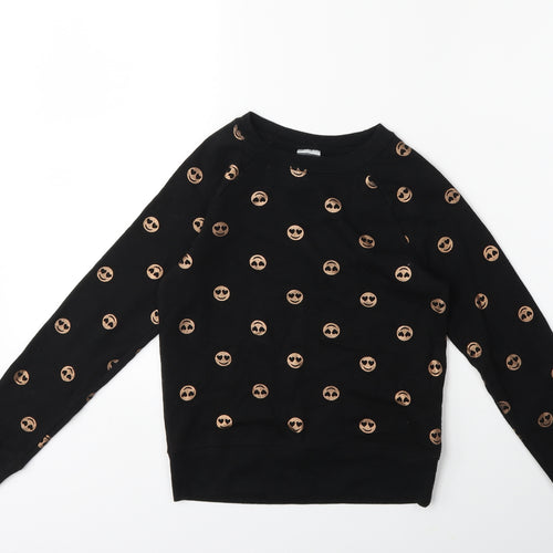 Athletic Girls Black   Pullover Sweatshirt Size 7 Years