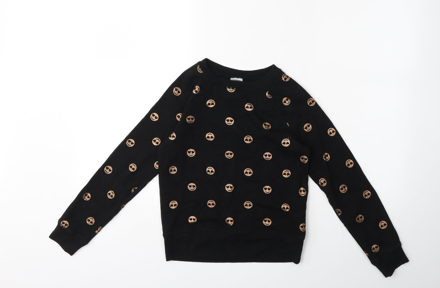 Athletic Girls Black   Pullover Sweatshirt Size 7 Years