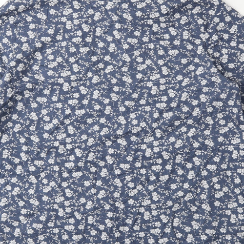 Laura Ashley Womens Blue Floral  Basic T-Shirt Size 12