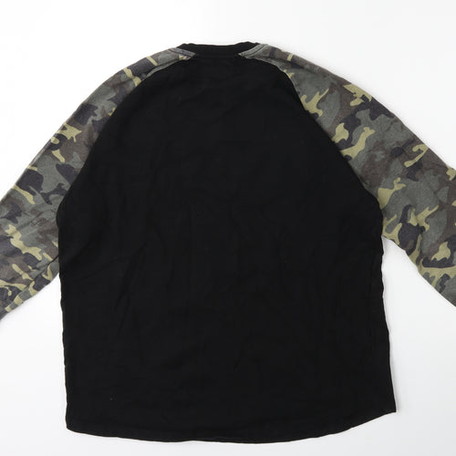 Primark Mens Black Camouflage  Pullover Sweatshirt Size L