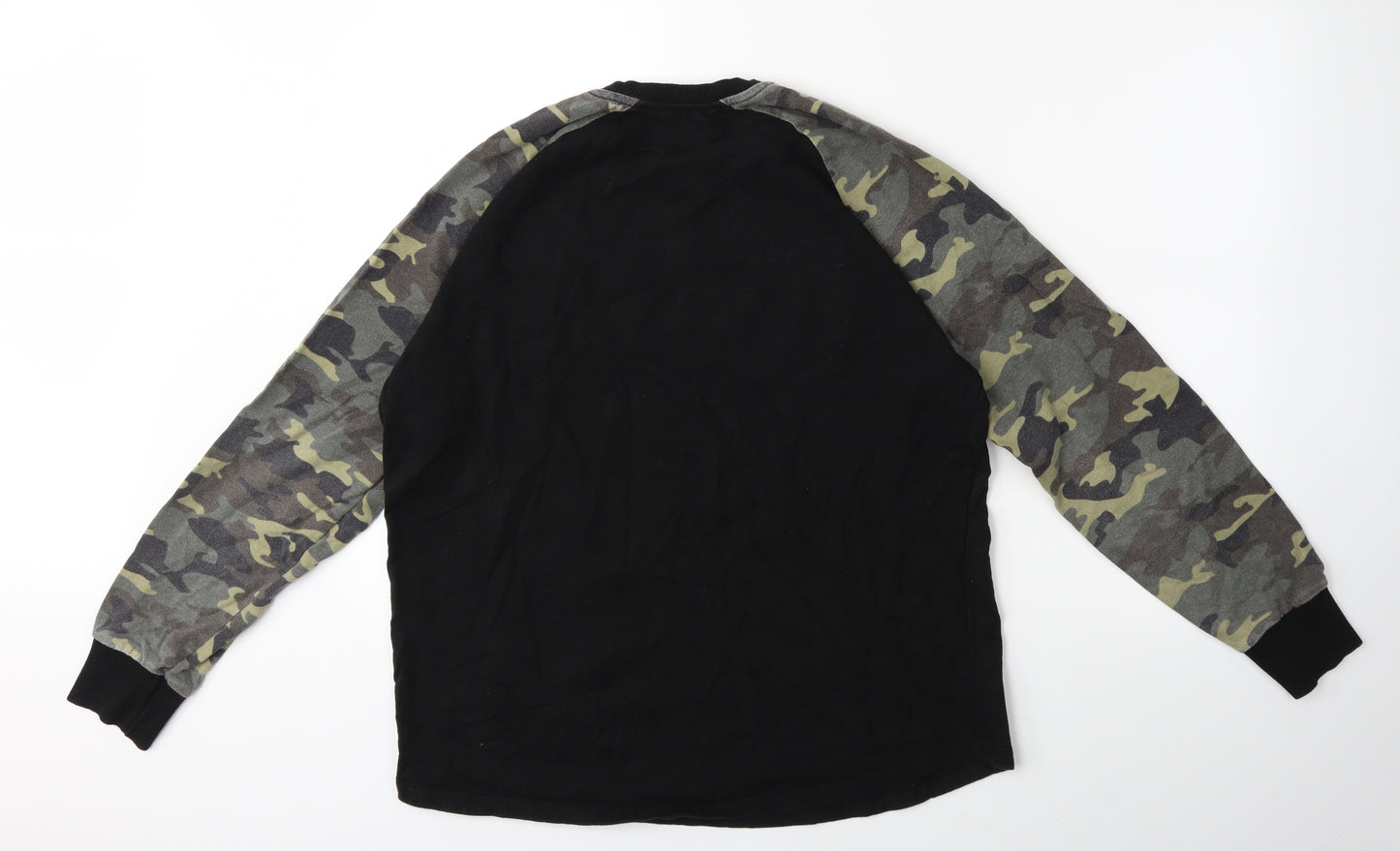 Primark Mens Black Camouflage  Pullover Sweatshirt Size L