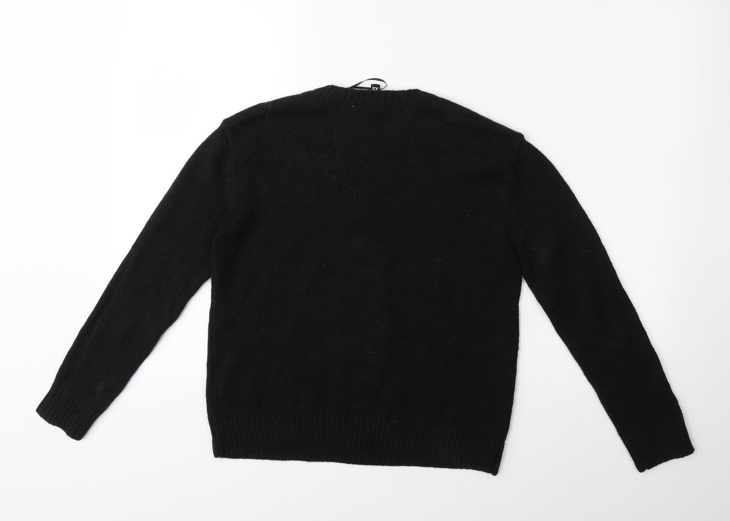 H&M Womens Black  Knit Pullover Jumper Size XS