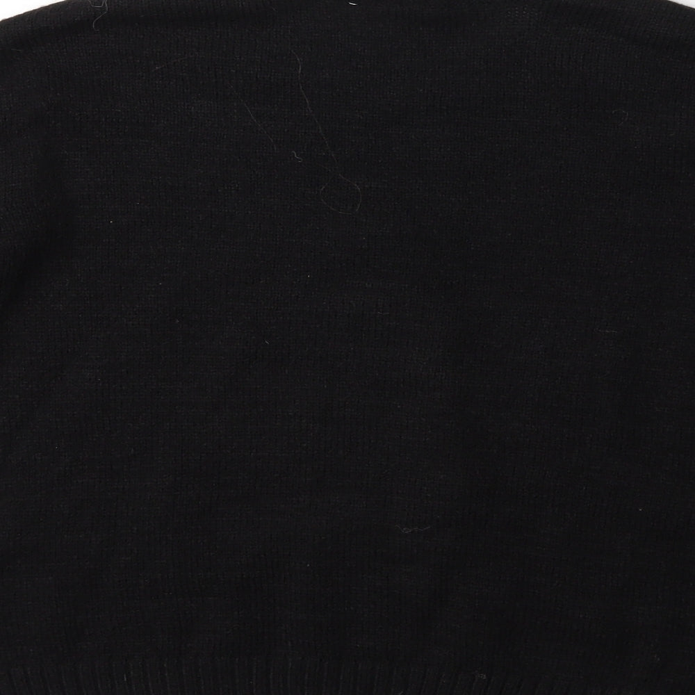 H&M Womens Black  Knit Pullover Jumper Size XS
