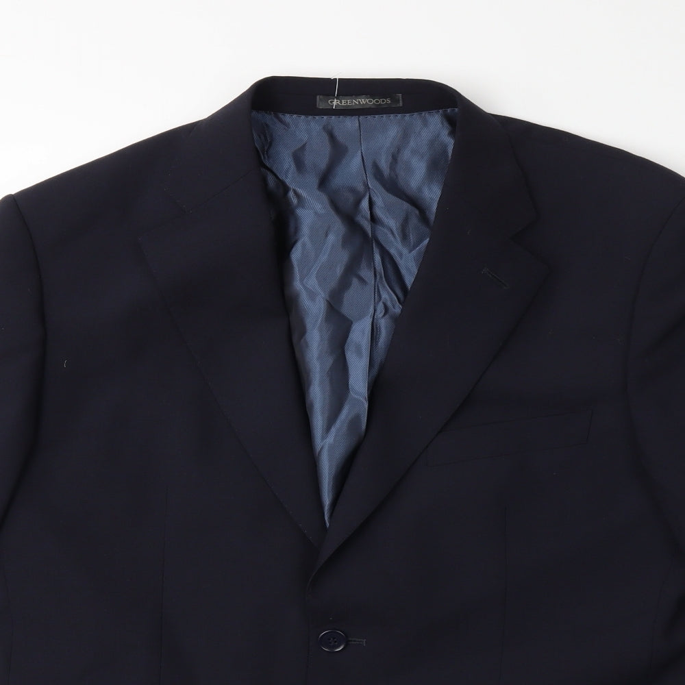 Greenwoods Mens Black   Jacket Suit Jacket Size 38