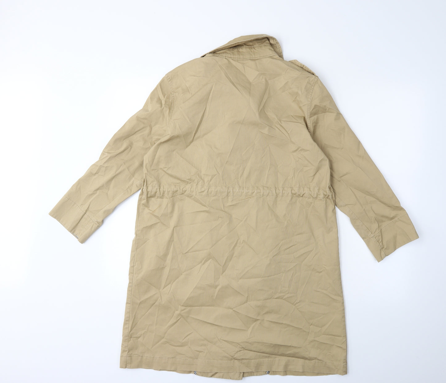 hei ma Womens Beige   Trench Coat Coat Size L