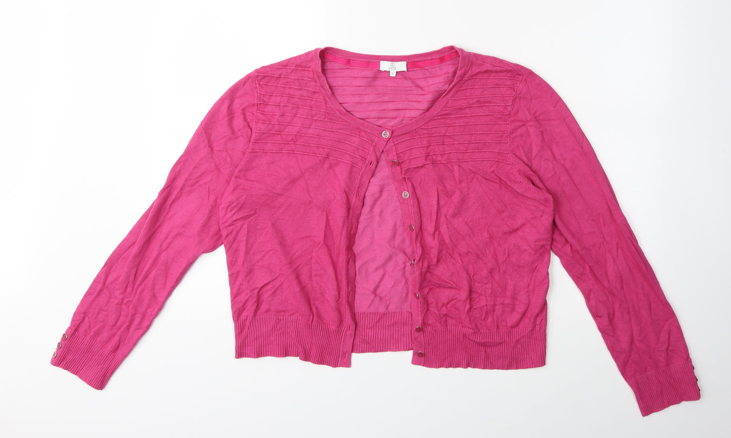 cc Womens Pink  Knit Cardigan Jumper Size L
