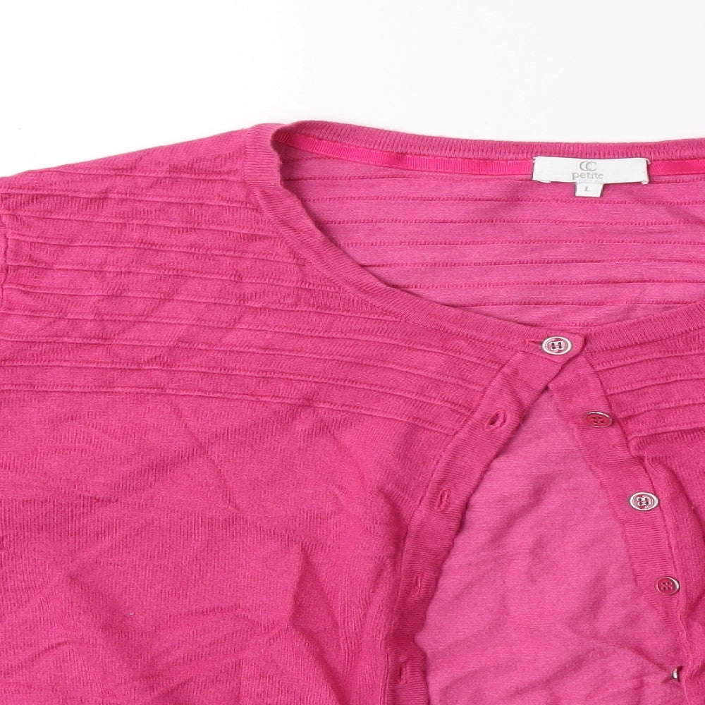 cc Womens Pink  Knit Cardigan Jumper Size L