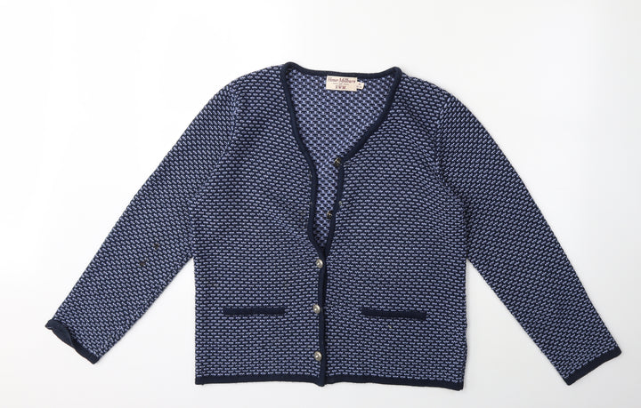 EWM Womens Black  Knit Cardigan Jumper Size 14
