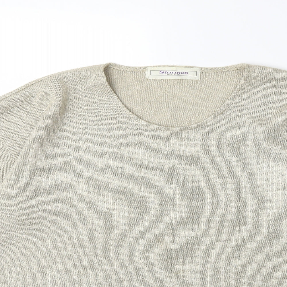 sharman Womens Beige  Knit Pullover Jumper Size 6