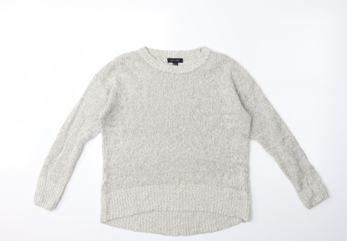 New Look Womens Grey  Knit Pullover Jumper Size S