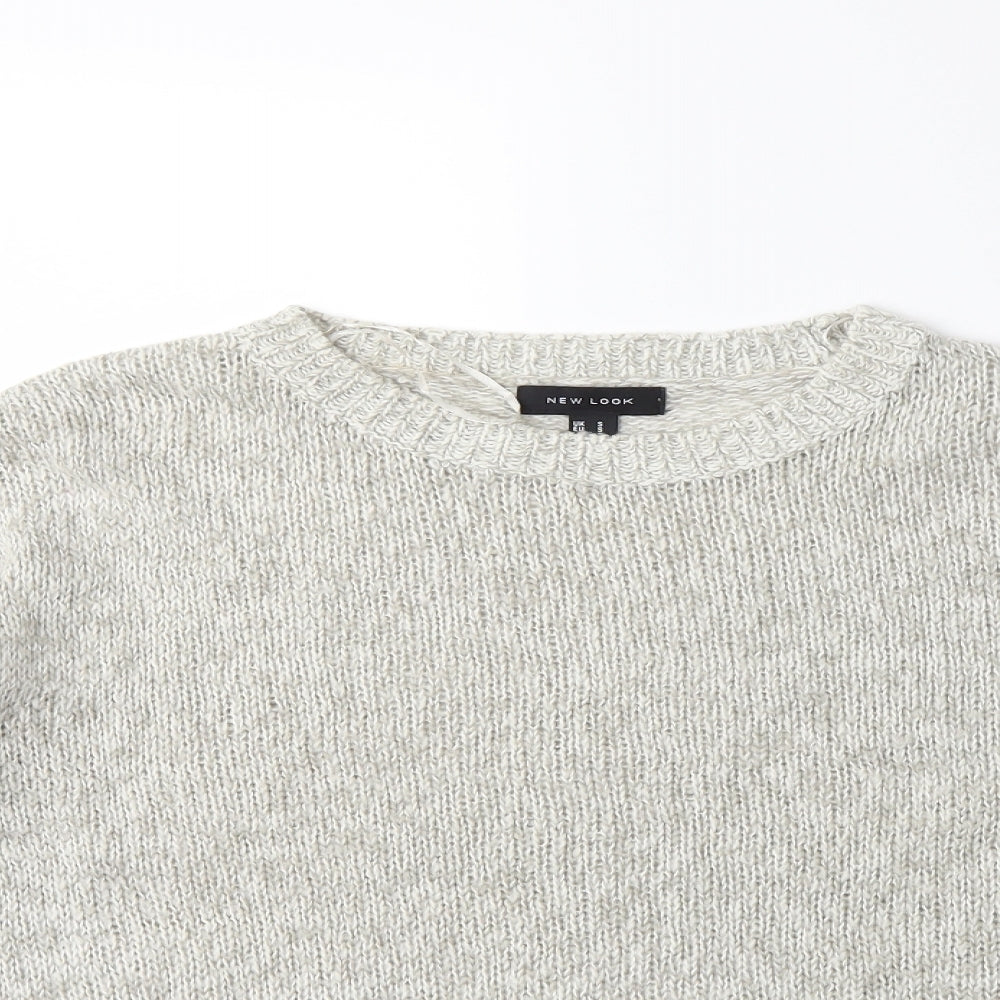 New Look Womens Grey  Knit Pullover Jumper Size S