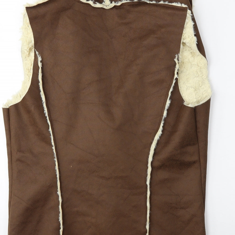 Red Herring Womens Brown   Gilet Coat Size 12