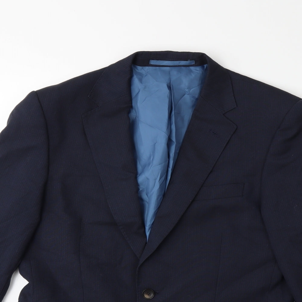 Marks and Spencer Mens Blue Striped  Jacket Suit Jacket Size 38