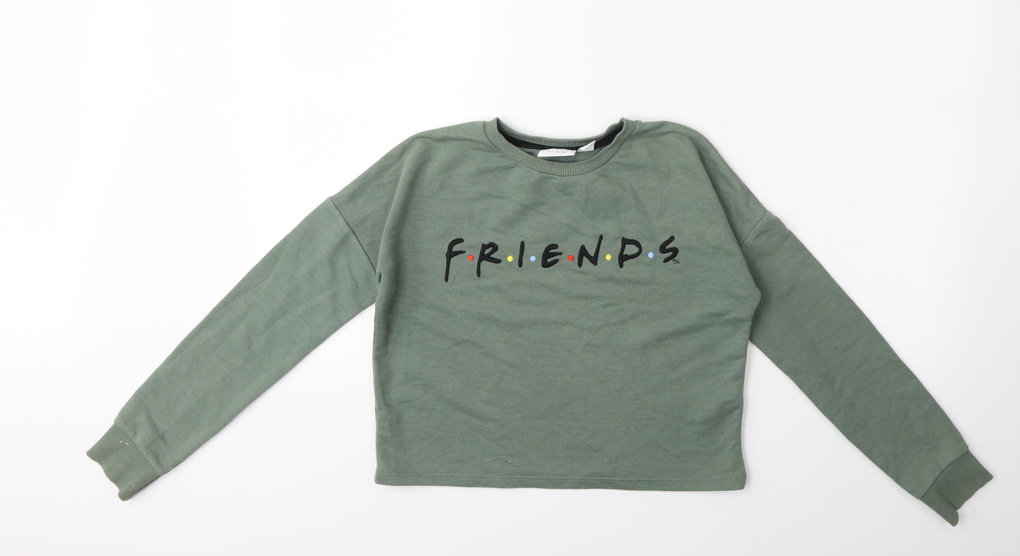 Primark Girls Green   Pullover Sweatshirt Size 10 Years  - FRIENDS