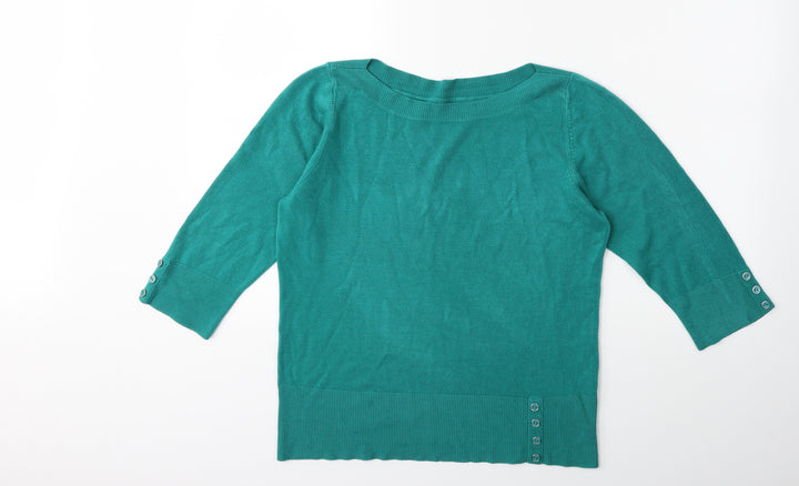 BHS Womens Green Knit Pullover Jumper Size 14