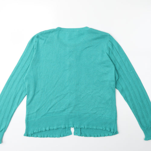 TU Womens Green  Knit Cardigan Jumper Size 14