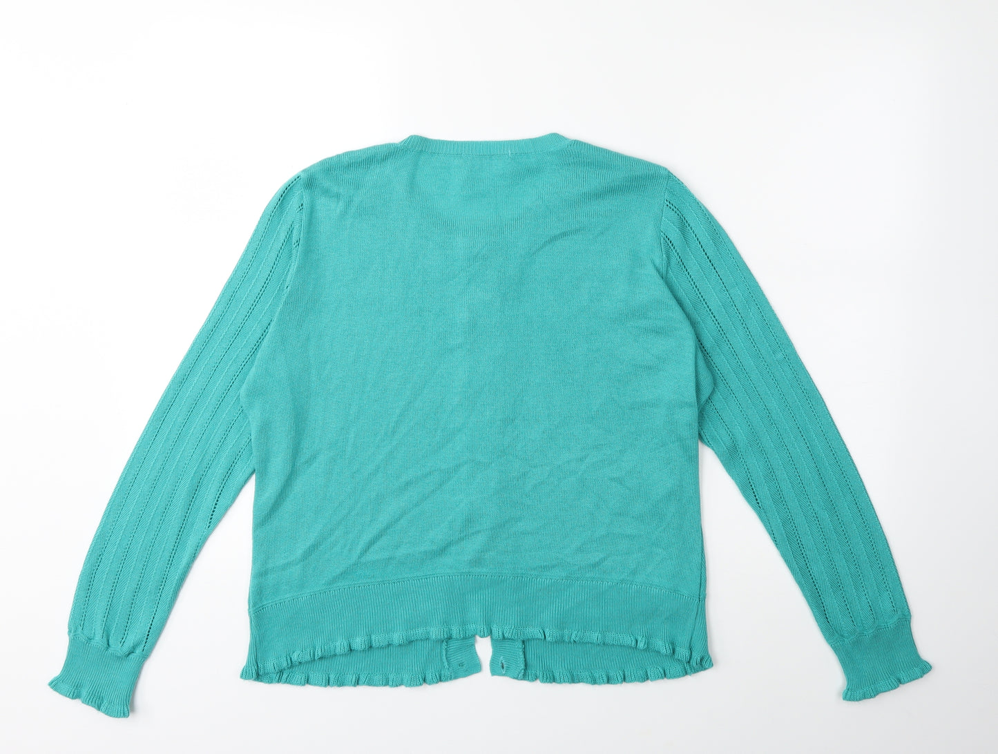 TU Womens Green  Knit Cardigan Jumper Size 14