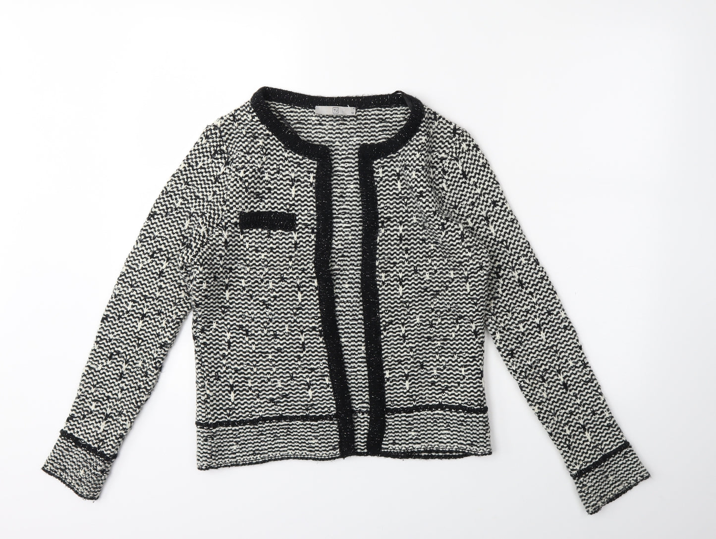 TU Womens Grey  Knit Cardigan Jumper Size 12