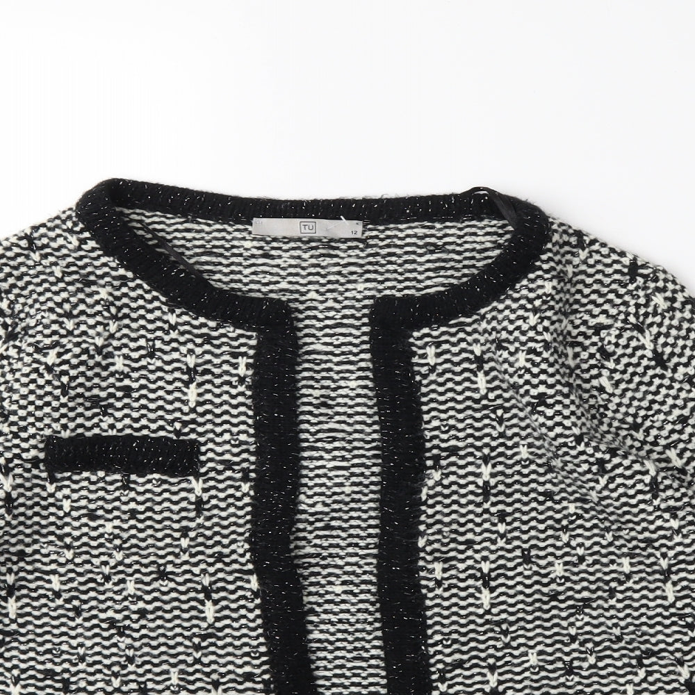 TU Womens Grey  Knit Cardigan Jumper Size 12