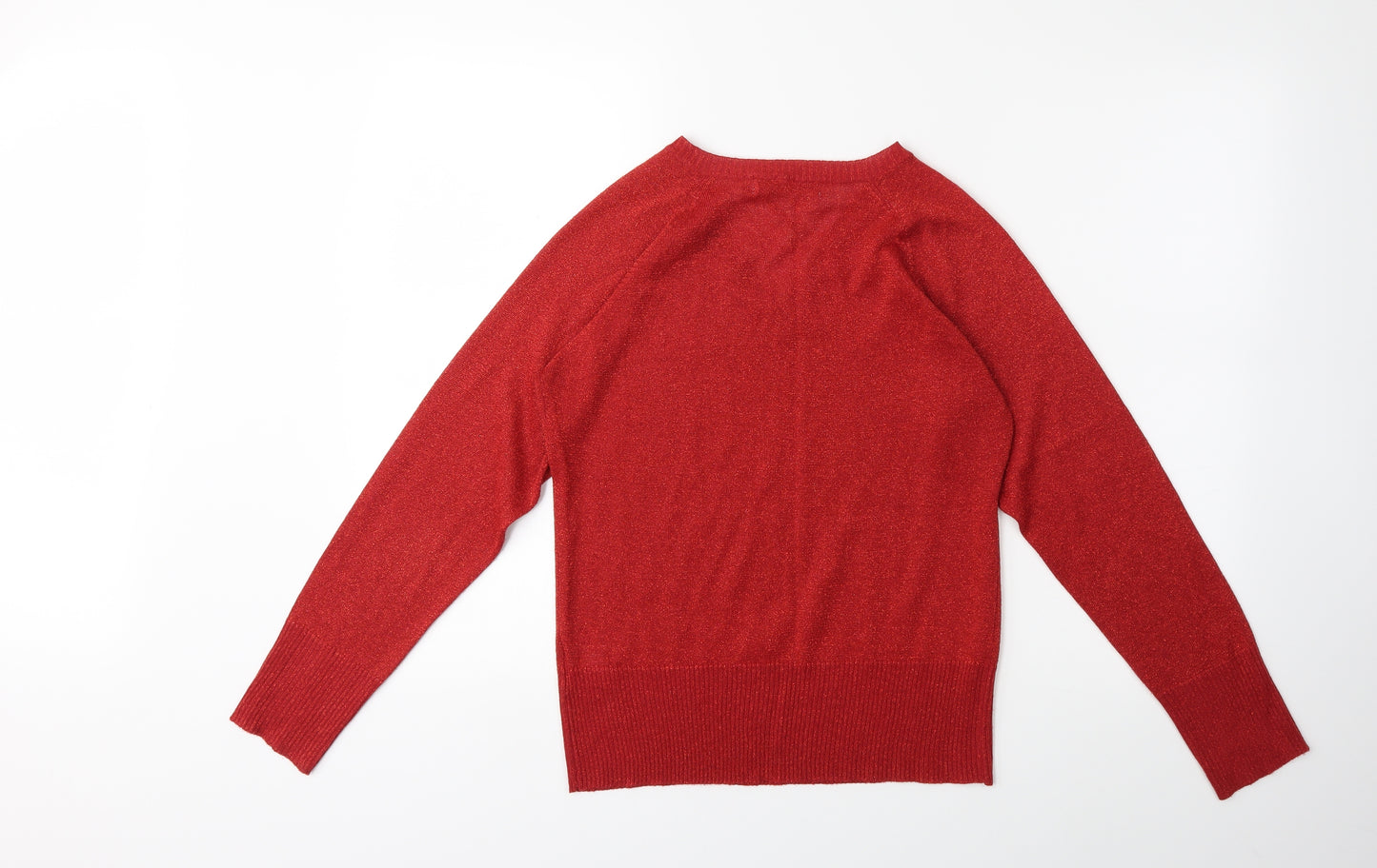 EWM Womens Red  Knit Pullover Jumper Size 10