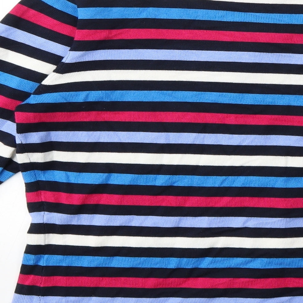CC Womens Blue Striped Knit Cardigan Jumper Size M