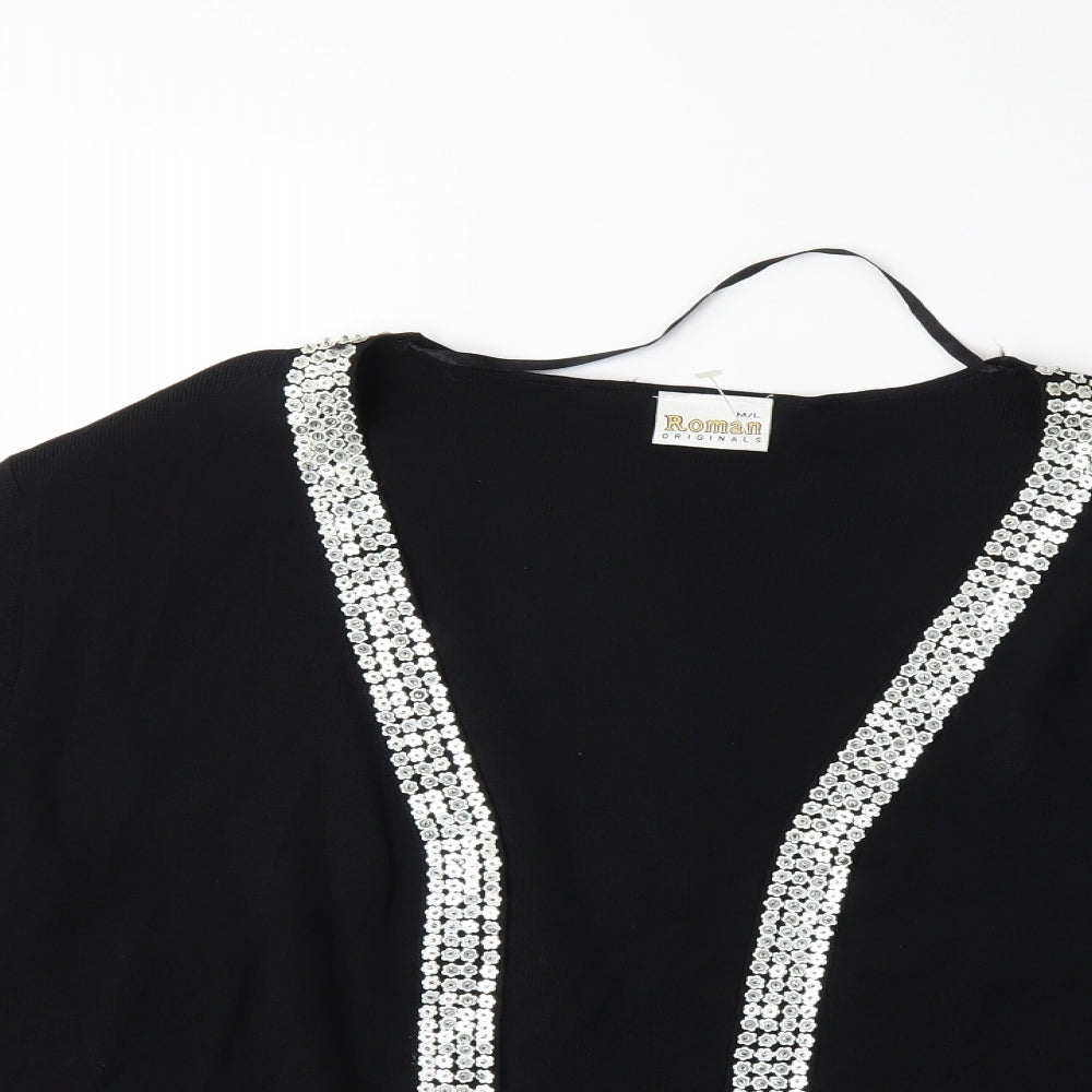 Roman Womens Black   Cardigan Jumper Size M