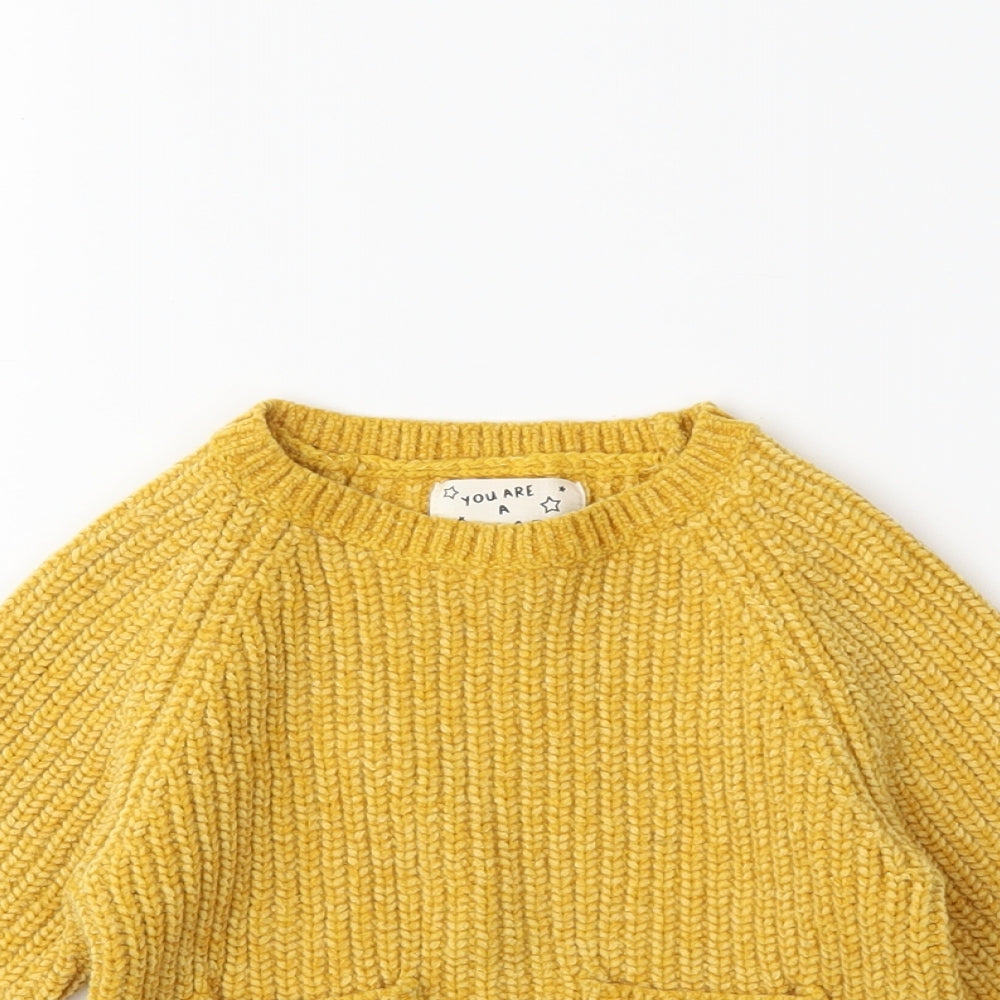 F&F Baby Yellow  Knit Pullover Jumper Size 12-18 Months