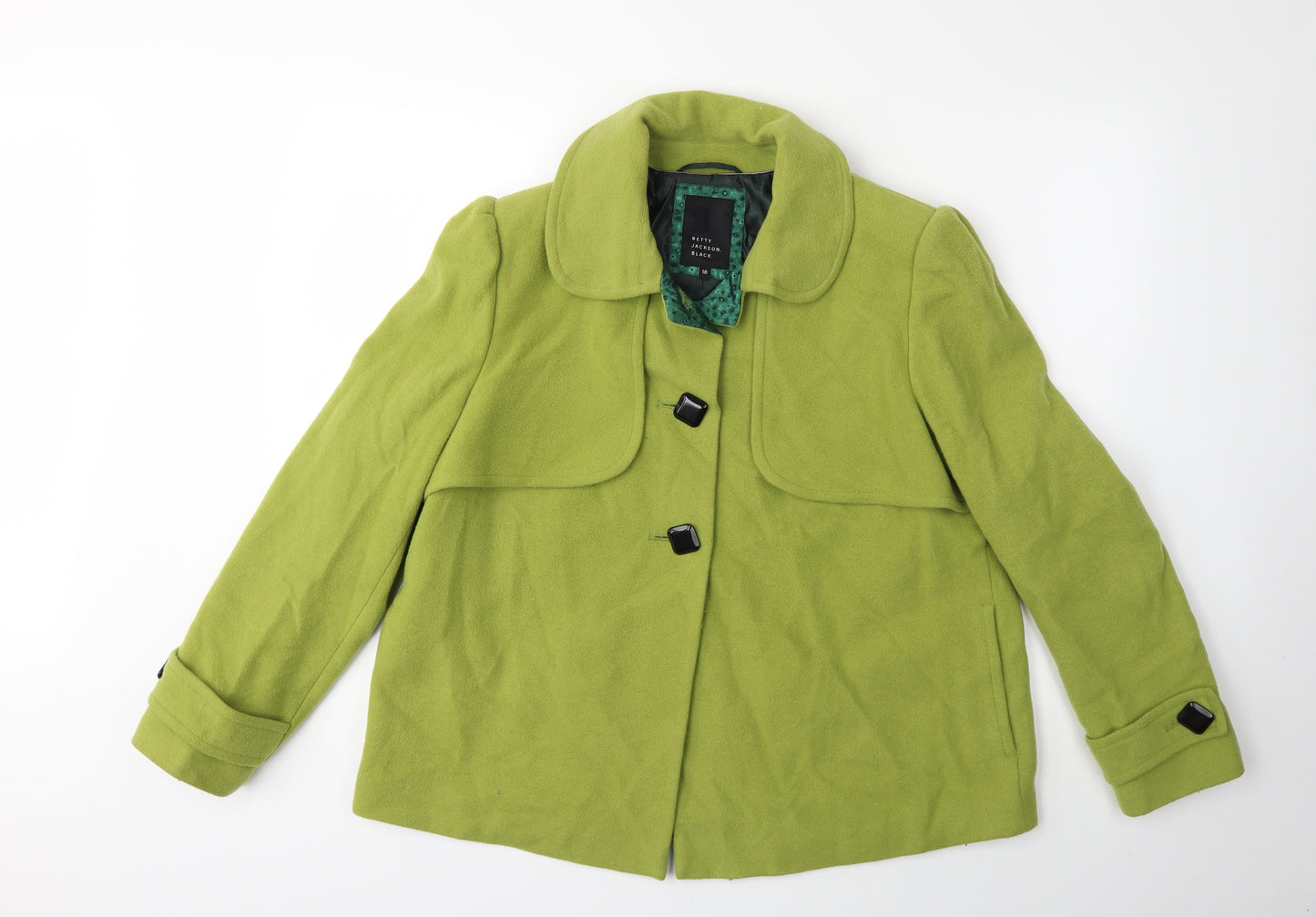 Betty Jackson Womens Green   Jacket Coat Size 18